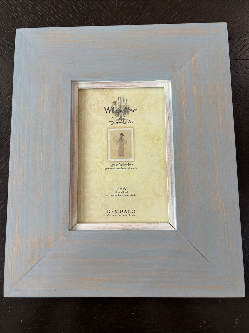 Willow Tree Light Blue Distressed Wood Picture Frame
